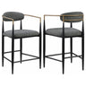 Tina - Metal Counter Height Bar Stool With Upholstered Back And Seat (Set of 2) Dark Gray by Coaster Fine Furniture | Bel Furniture