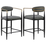 Tina - Metal Counter Height Bar Stool With Upholstered Back And Seat (Set of 2) Dark Gray by Coaster Fine Furniture | Bel Furniture