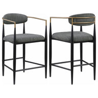 Tina - Metal Counter Height Bar Stool With Upholstered Back And Seat (Set of 2) Dark Gray by Coaster Fine Furniture | Bel Furniture