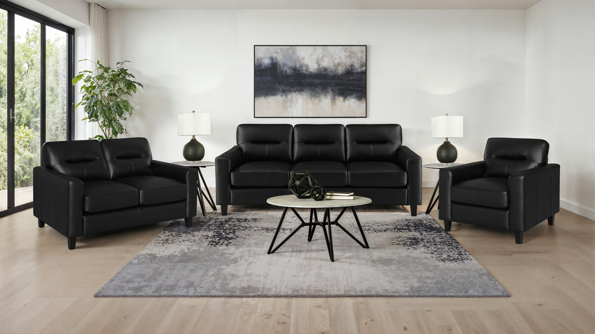 Scotland - Faux Leather Upholstered Sofa Set