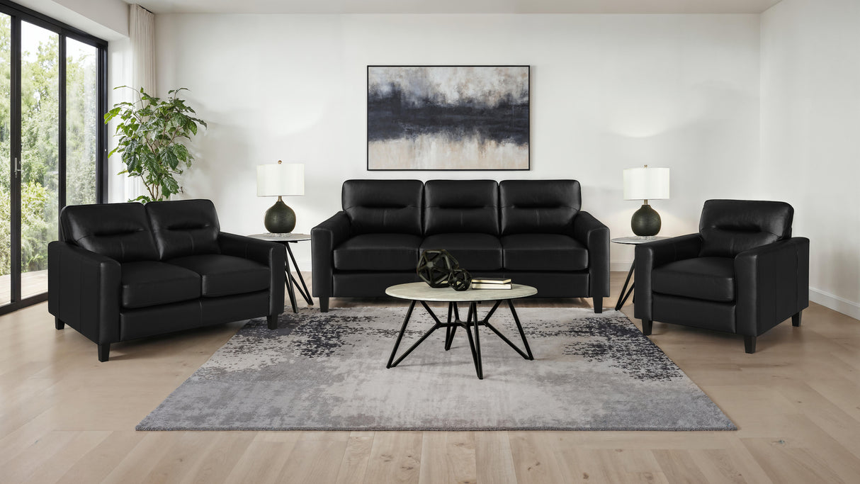 Scotland - Faux Leather Upholstered Sofa Set