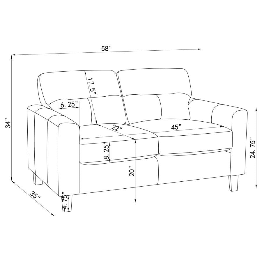 Scotland - Faux Leather Upholstered Sofa Set