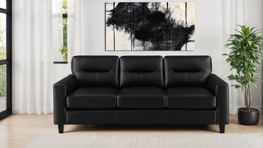 Scotland - Faux Leather Upholstered Track Arm Sofa
