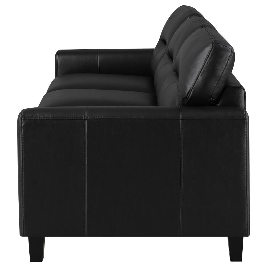 Scotland - Faux Leather Upholstered Track Arm Sofa