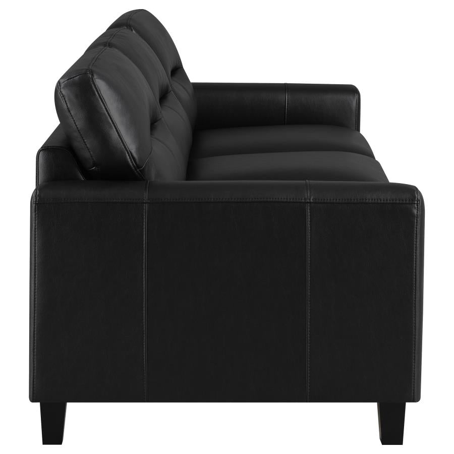 Scotland - Faux Leather Upholstered Track Arm Sofa