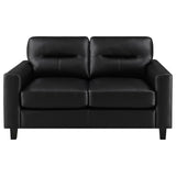 Scotland - Faux Leather Upholstered Track Arm Loveseat