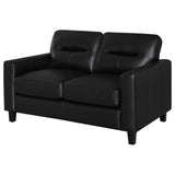 Scotland - Faux Leather Upholstered Track Arm Loveseat
