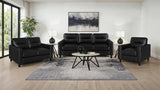 Scotland - Faux Leather Upholstered Track Arm Loveseat