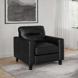 Scotland - Faux Leather Upholstered Track Arm Chair