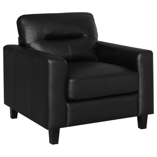 Scotland - Faux Leather Upholstered Track Arm Chair
