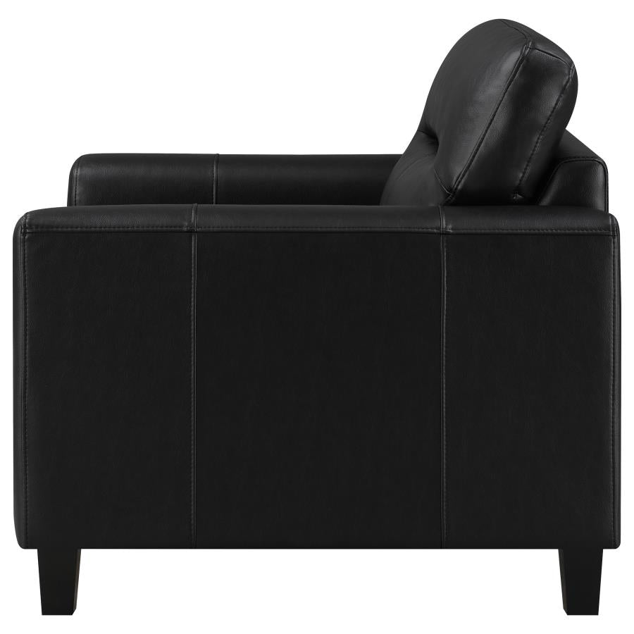 Scotland - Faux Leather Upholstered Track Arm Chair