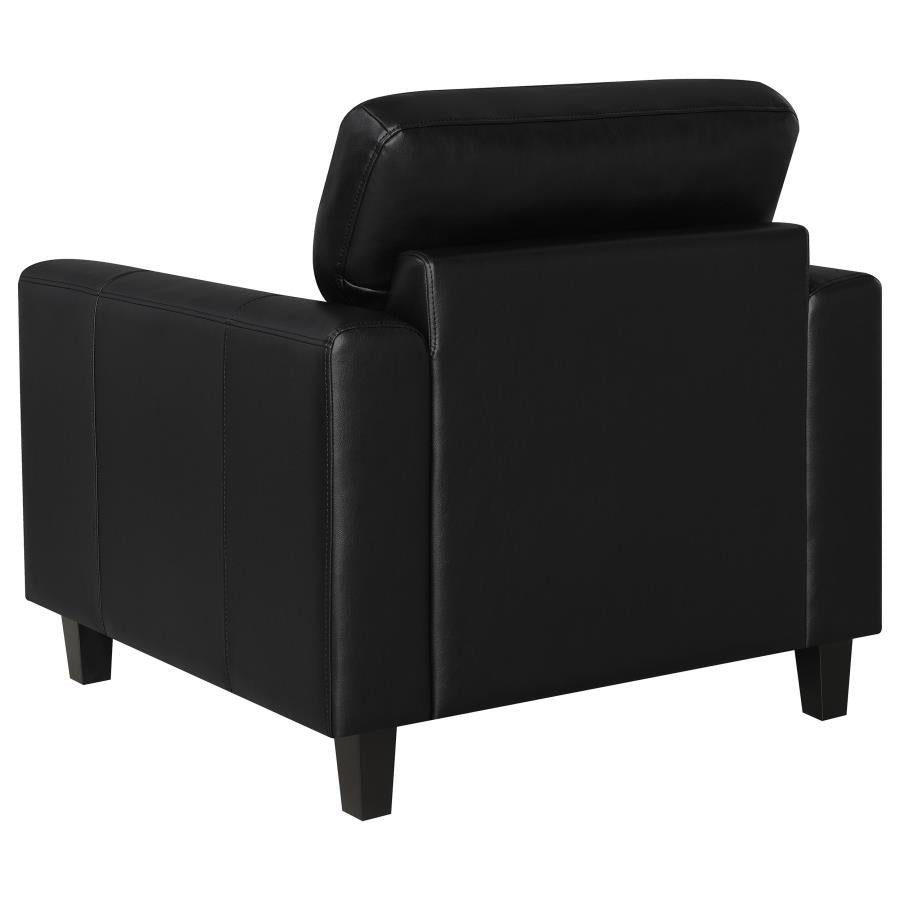 Scotland - Faux Leather Upholstered Track Arm Chair