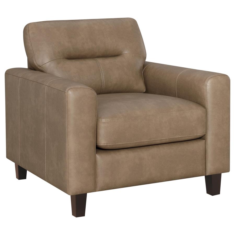 Scotland - Faux Leather Upholstered Track Arm Chair