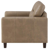 Scotland - Faux Leather Upholstered Track Arm Chair