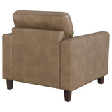 Scotland - Faux Leather Upholstered Track Arm Chair