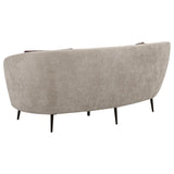 Ellorie - Upholstered Channel Back Curved Loveseat - Beige