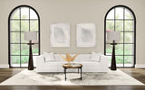Everly Boucle Upholstered Extra Long Sofa Off White