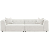 Everly Boucle Upholstered Extra Long Sofa Off White