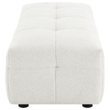 Everly Boucle Upholstered Rectangular Ottoman Off White