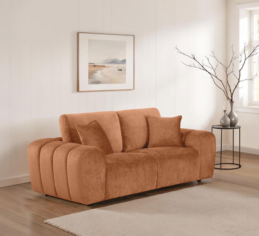 Burnett - Chenille Upholstered Wide Arm Loveseat