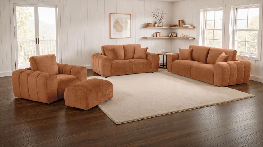 Burnett - Chenille Upholstered Wide Arm Loveseat