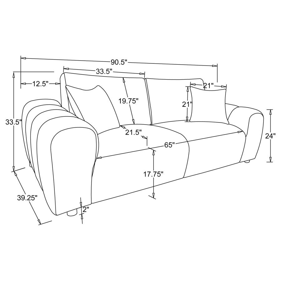 Burnett - Chenille Upholstered Wide Arm Sofa