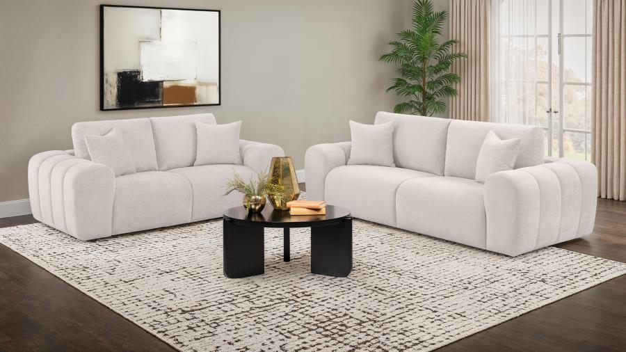 Burnett - Chenille Upholstered Wide Arm Loveseat