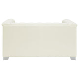 Chaviano Upholstered Track Arm Loveseat Pearl White