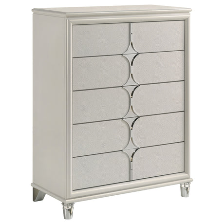 Olivia - 5-Drawer Bedroom Chest Of Drawers - Pearl White by Coaster Fine Furniture | Bel Furniture