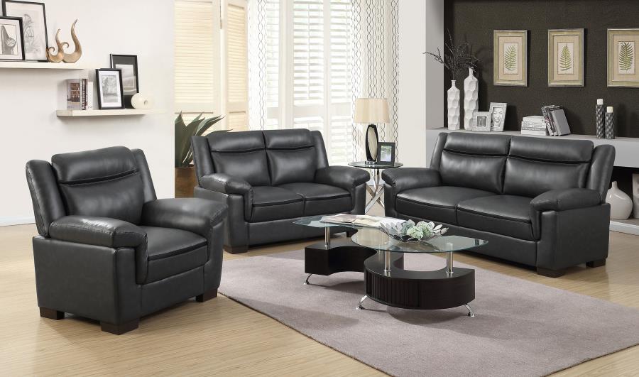 Arabella - Upholstered Padded Arm Loveseat - Gray