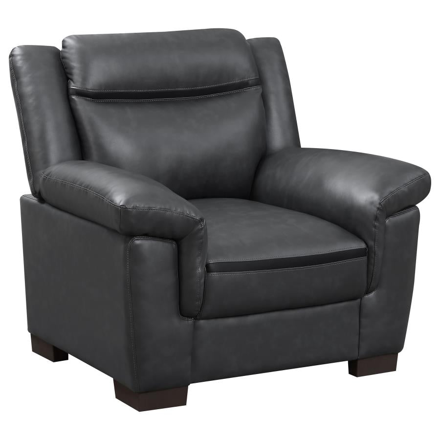 Arabella - Upholstered Padded Arm Accent Chair - Gray