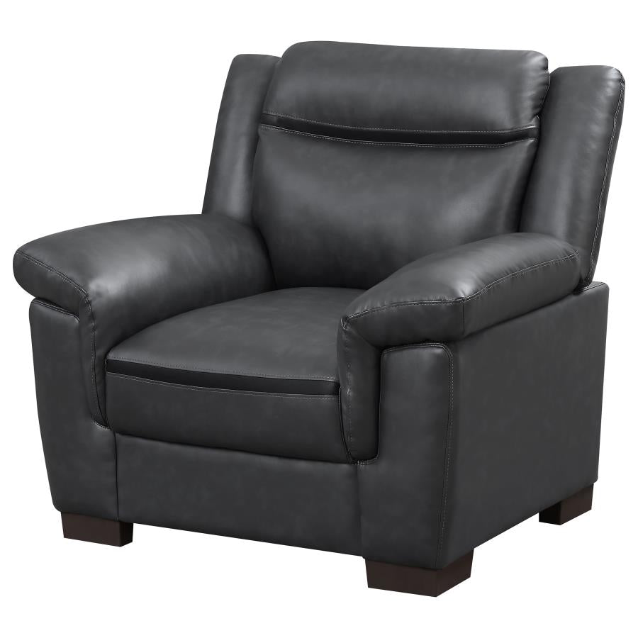 Arabella - Upholstered Padded Arm Accent Chair - Gray