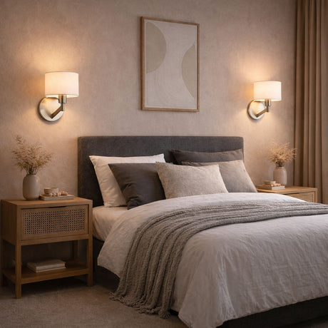 Nebula - Base Wall Lamp With Rotary Switch Shade - Brushed Nickel / Silver / White - view 2