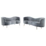 Sophia - Upholstered Channel Tufted Sofa Set