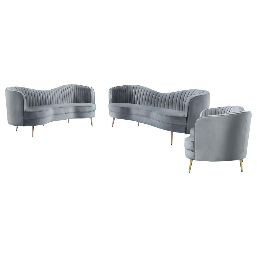Sophia - Upholstered Channel Tufted Sofa Set