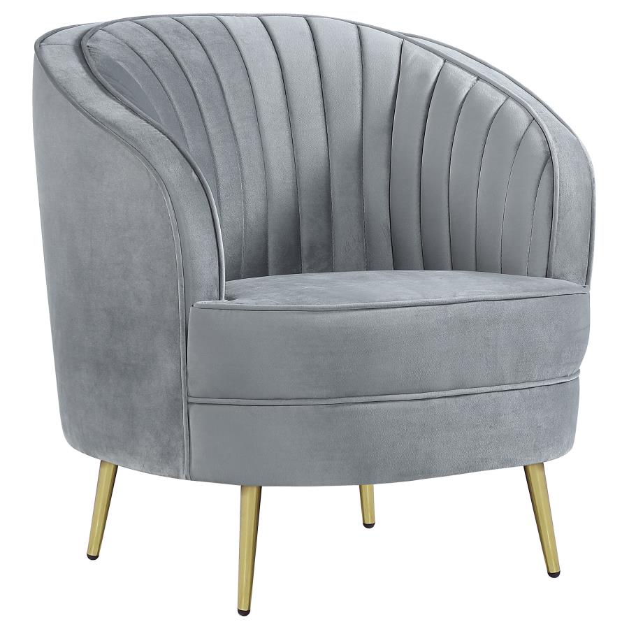 Sophia Upholstered Channel Tufted Barrel Accent Chair