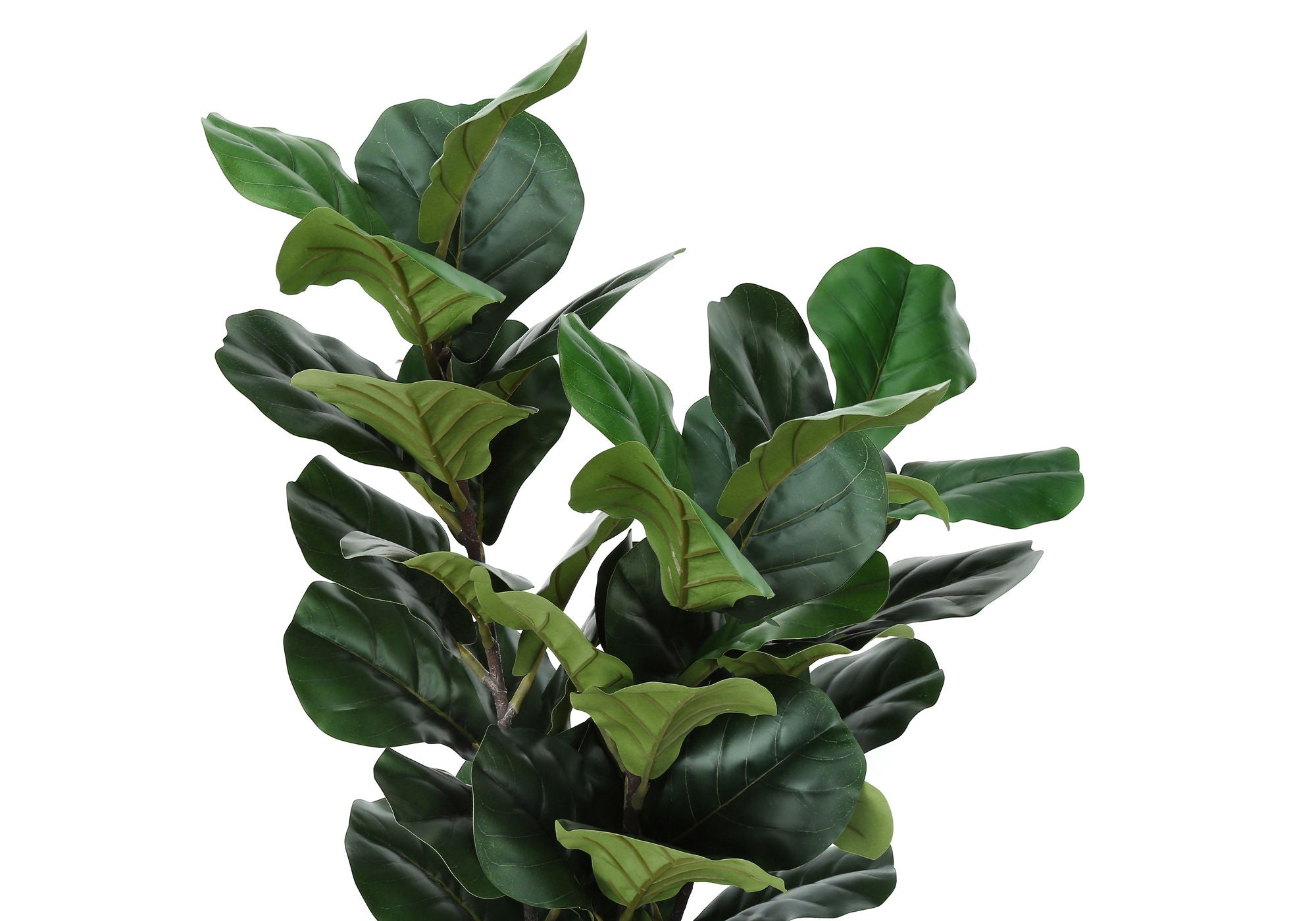 32" Tall, Artificial Plant, Fiddle Tree, Indoor, Faux, Fake, Floor, Greenery, Potted, Real Touch, Decorative - Green / Black