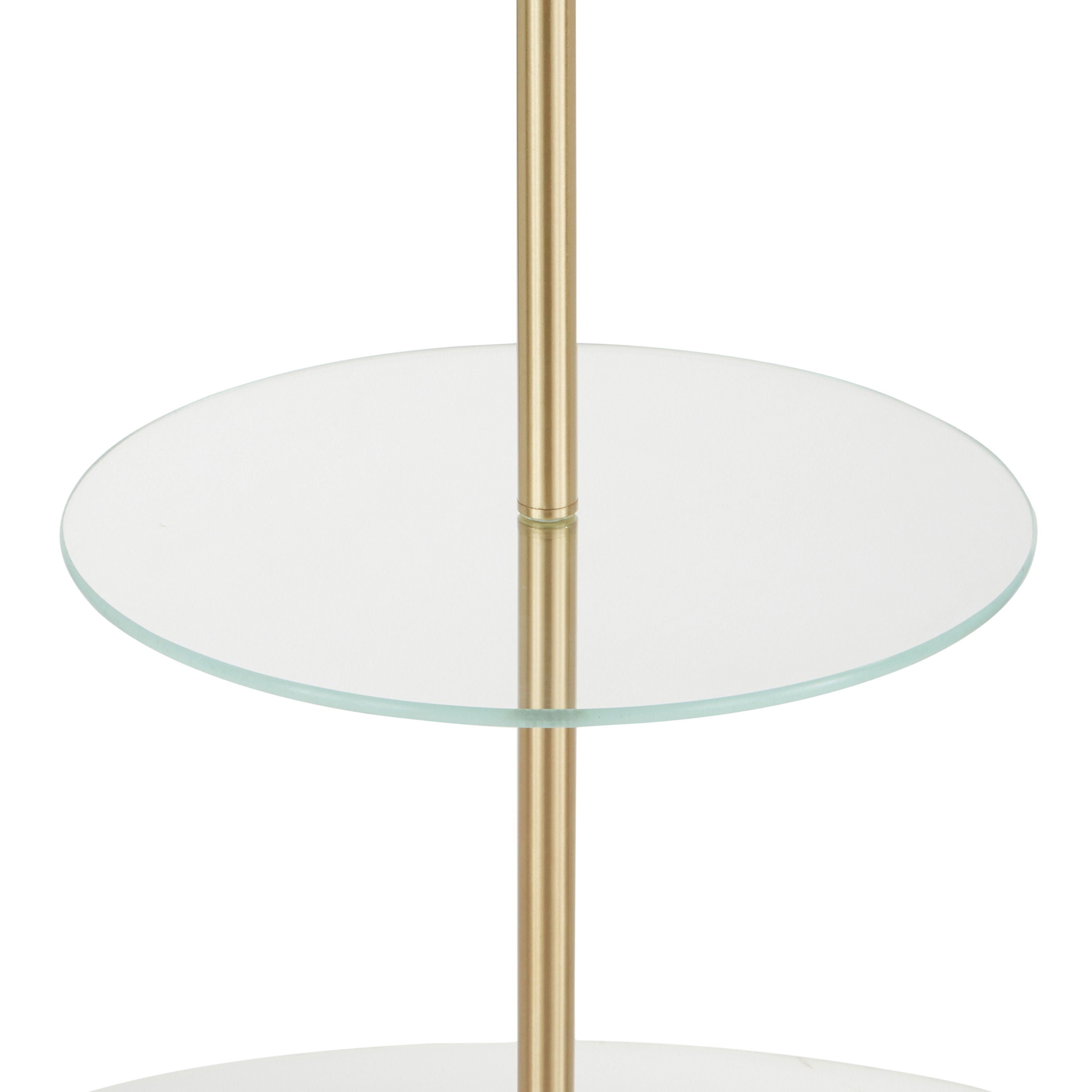 Chloe - Contemporary Shelf Floor Lamp - Clear / White