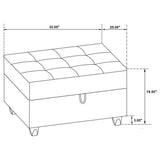 Stonenesse - Rectangular Upholstered Storage Ottoman - Gray by CoasterEveryday | Bel Furniture