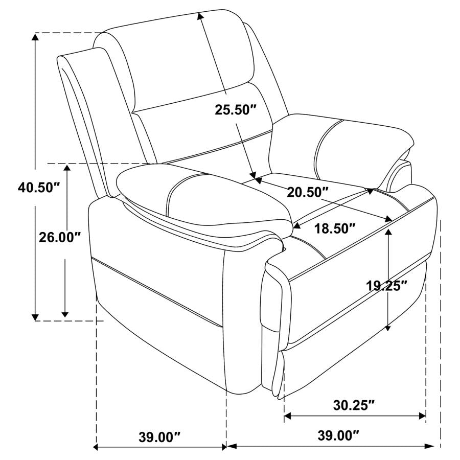 Ellington - Upholstered Padded Arm Accent Chair - Dark Brown