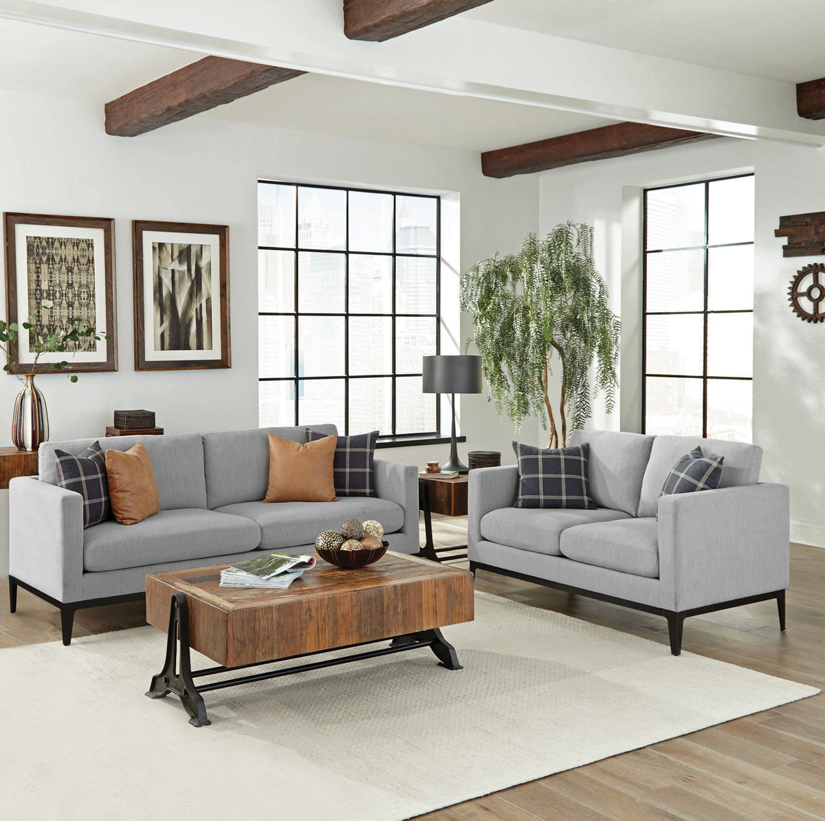 Apperson - Upholstered Track Arm Sofa Set