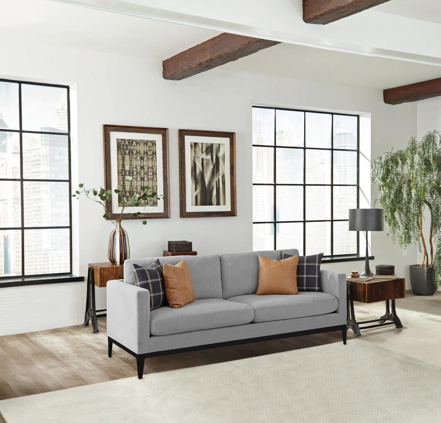 Apperson - Upholstered Track Arm Sofa - Light Gray
