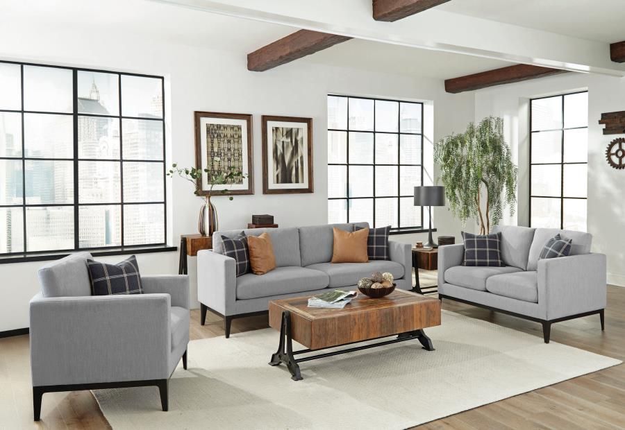 Apperson - Upholstered Track Arm Sofa - Light Gray