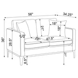 Apperson - Upholstered Track Arm Loveseat - Light Gray