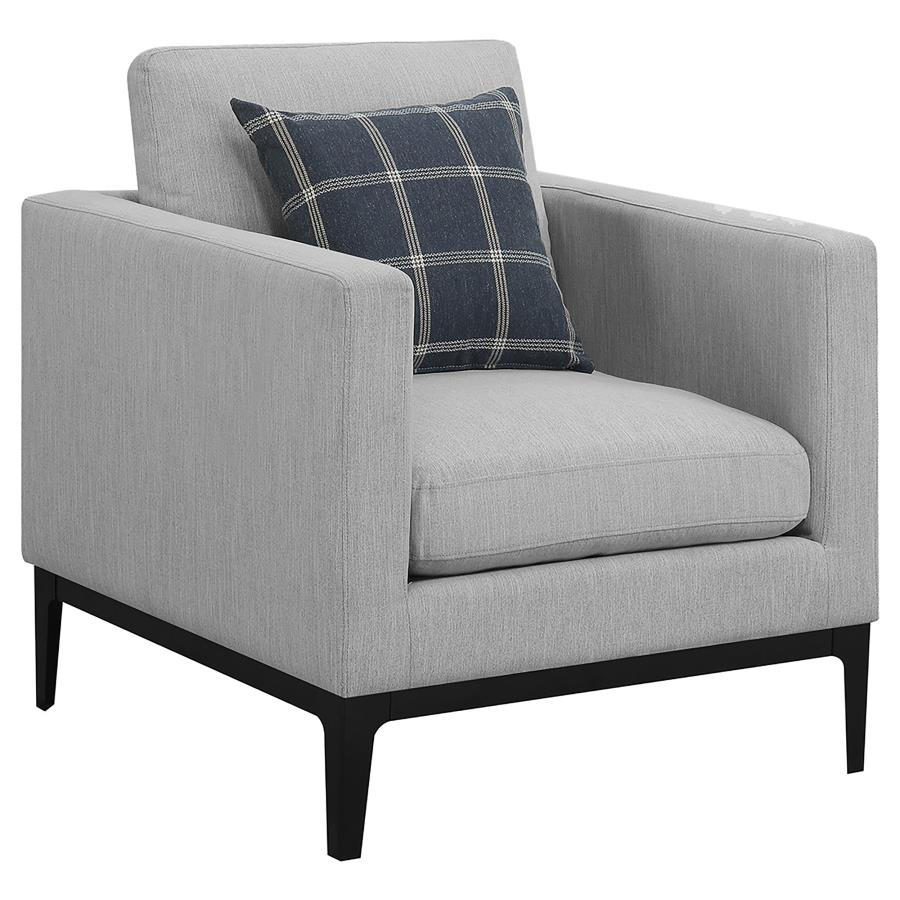 Apperson Upholstered Track Arm Accent Chair Light Gray