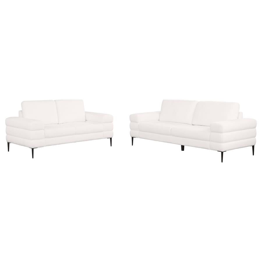 Jessel Chenille Upholstered Sofa Set Ivory