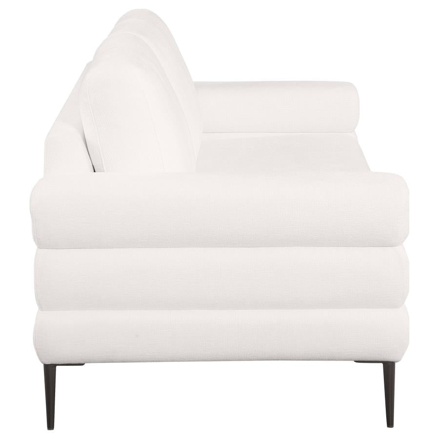 Jessel Chenille Upholstered Sofa Set Ivory