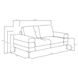 Jessel Chenille Upholstered Sofa Set Ivory