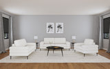 Jessel Chenille Upholstered Sofa Set Ivory