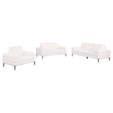 Jessel Chenille Upholstered Sofa Set Ivory